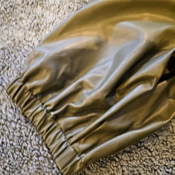 Gabriel Union Faux Green Leather Blouse - Picture 3 of 7